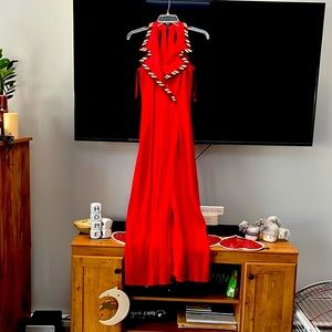 Gorgeous, red tuxedo, style gown in size 10 by ever beauty